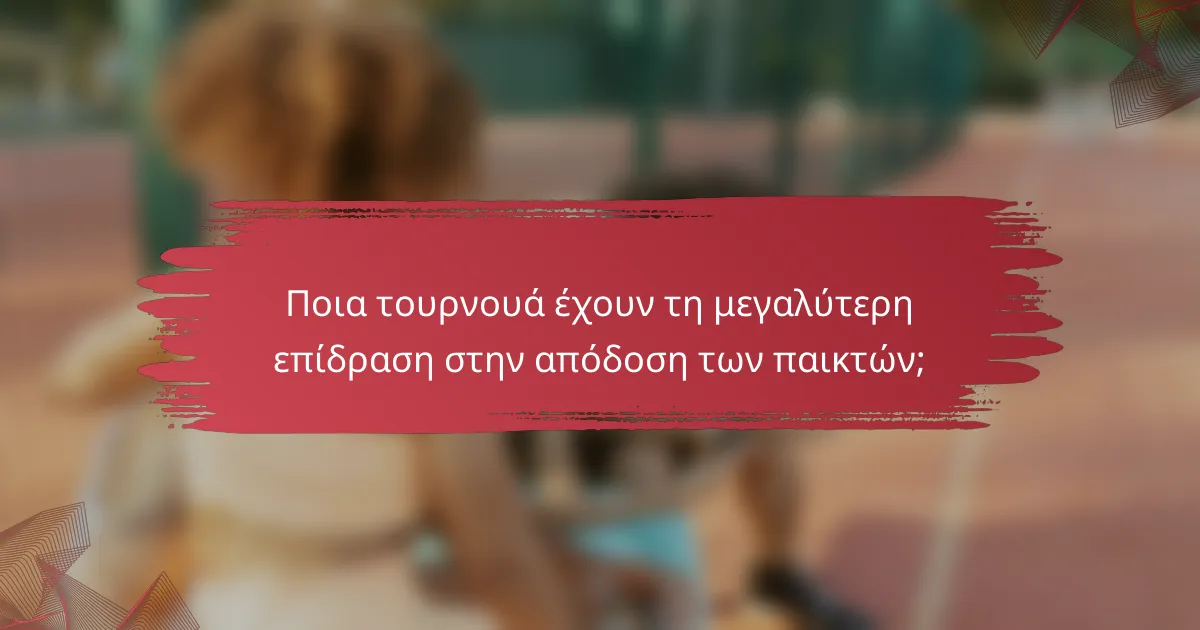 Ποια τουρνουά έχουν τη μεγαλύτερη επίδραση στην απόδοση των παικτών;