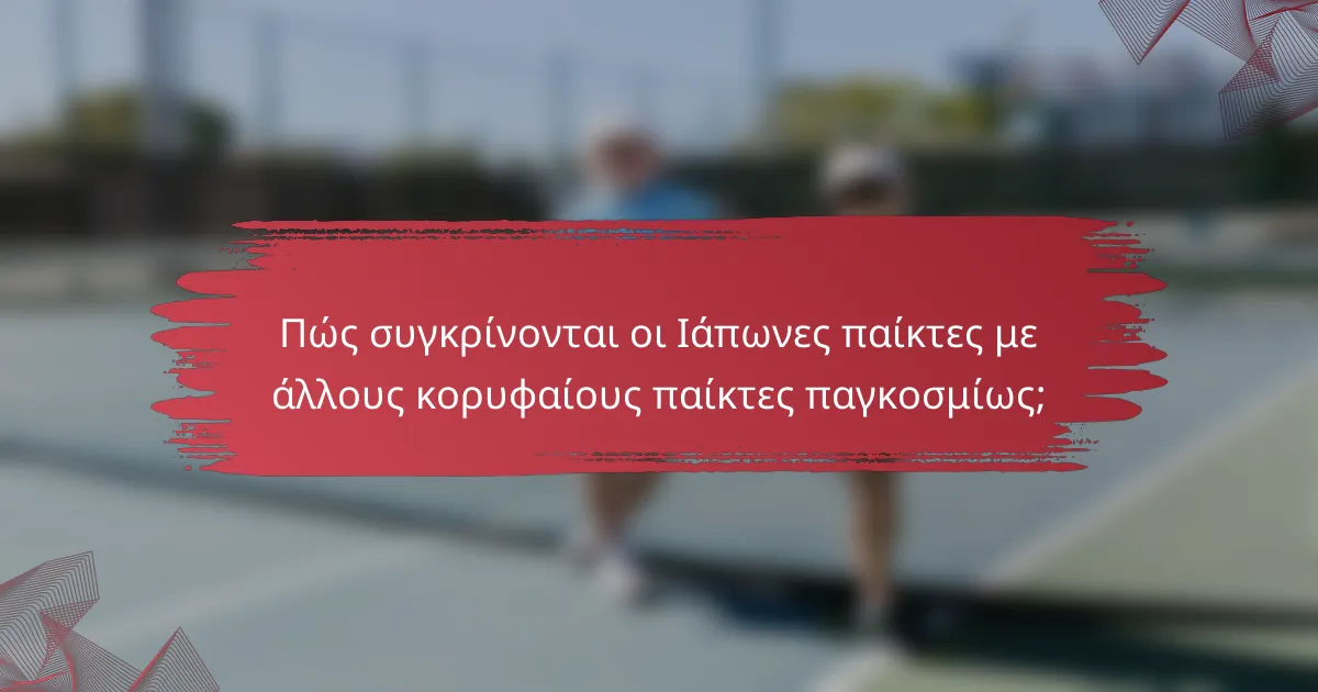 Πώς συγκρίνονται οι Ιάπωνες παίκτες με άλλους κορυφαίους παίκτες παγκοσμίως;