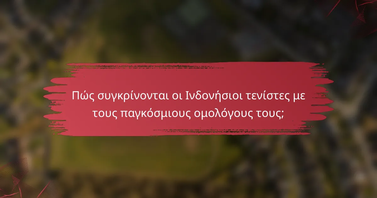 Πώς συγκρίνονται οι Ινδονήσιοι τενίστες με τους παγκόσμιους ομολόγους τους;